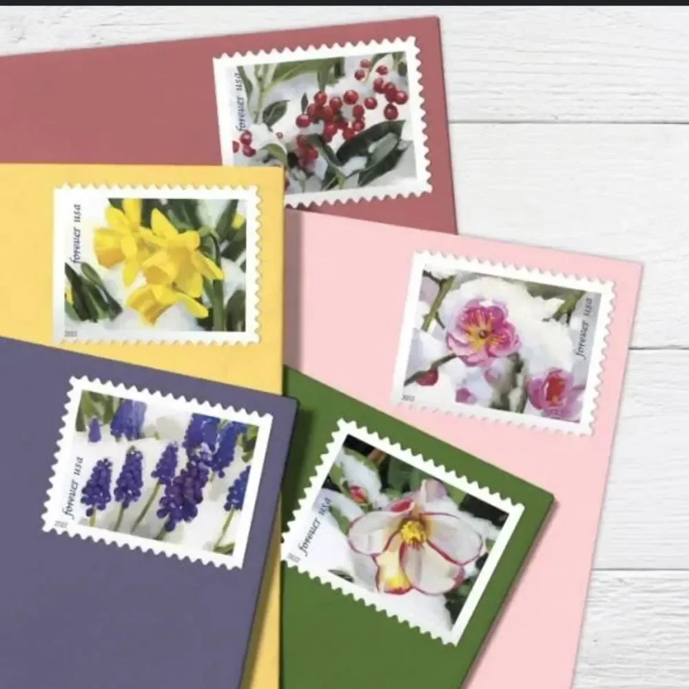 100 Snowy Beauty 2022 Forever Postage Stamps US Postal USPS Christmas Cards Mail